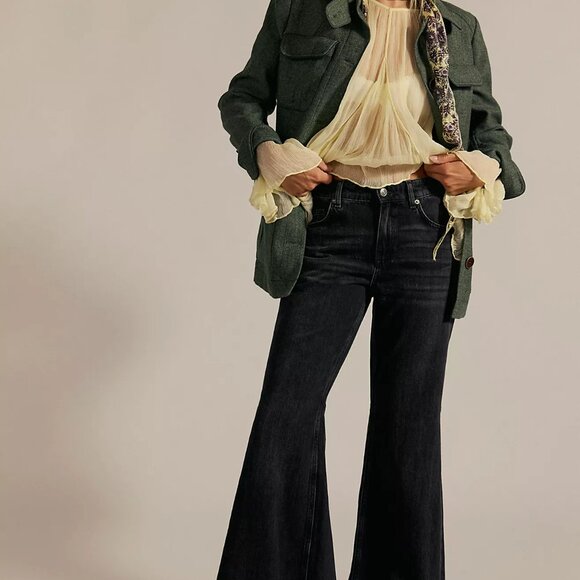 Free People We The Free Live Wire Flare Jeans NWT – Black, Size 30 - Picture 2 of 4